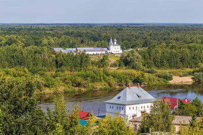 View of znamensky monastery from hill, russia