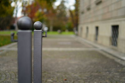 Close-up of railing of building