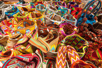 Full frame shot of colorful bags