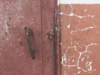 Close-up of weathered house door