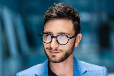 Close-up portrait of young man