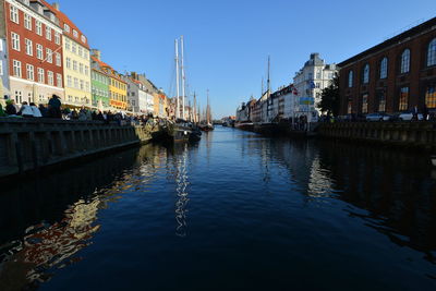 View of canal in city
