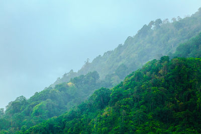 Low angle view of mountain against clear sky