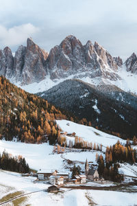 Scenic view of snowcapped mountains