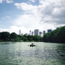 River with city in background