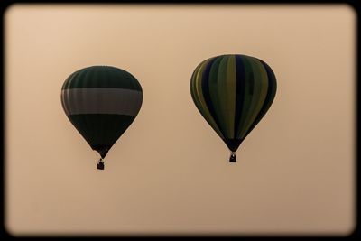 Close-up of hot air balloon against clear sky