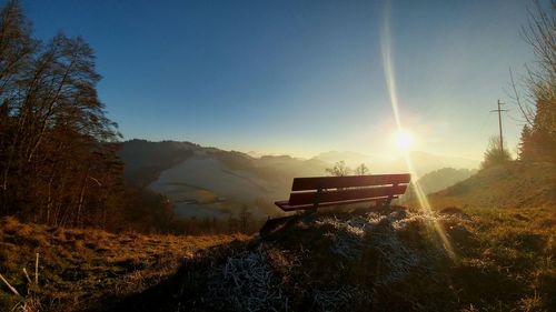 Scenic view of landscape against sky during sunset