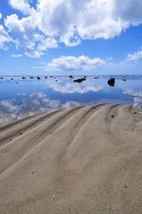 Scenic view of beach against sky