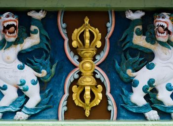 Close-up of candles in temple