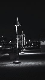 View of illuminated city at night