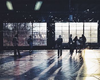 People walking in city