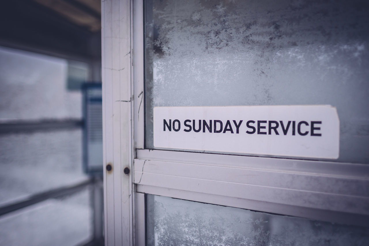No sunday service