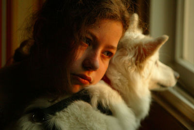 Close-up of woman looking away