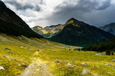 Scenic view of mountains against sky