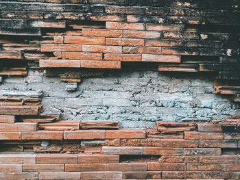 Full frame shot of old brick wall