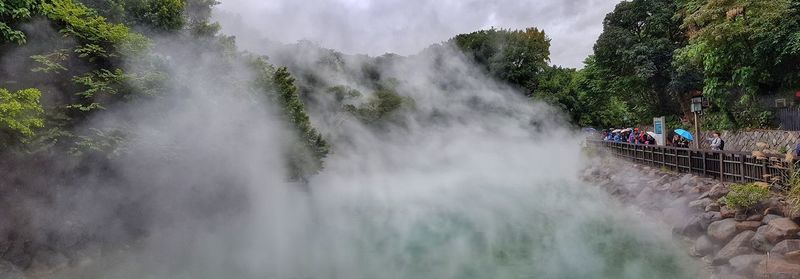 Scenic view of waterfall