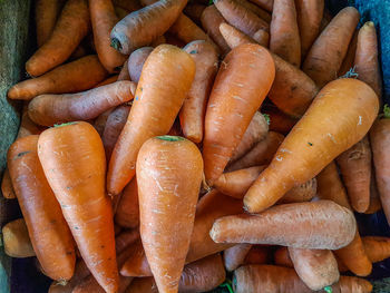 High angle view of vegetables for sale at market