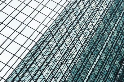 Low angle view of glass ceiling