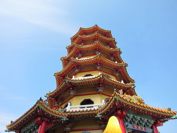 Low angle view of temple against clear sky