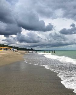 Scenic view of beach against sky