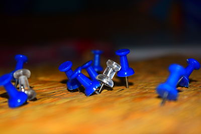 Close-up of toys on table