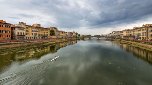 Bridge over river against sky