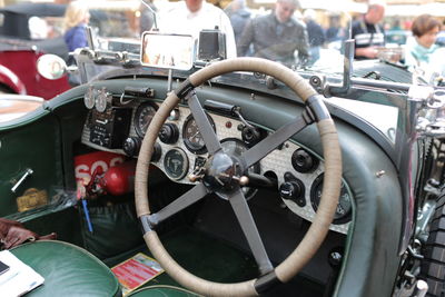 Interior of vintage car