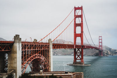 View of suspension bridge against sky