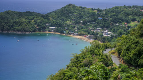 High angle view of beach against sky