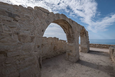 View to coastline with parts of anciennt city kurion near limassol.