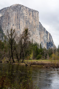 Rock formations in lake