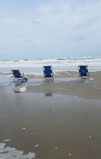 Scenic view of beach against sky