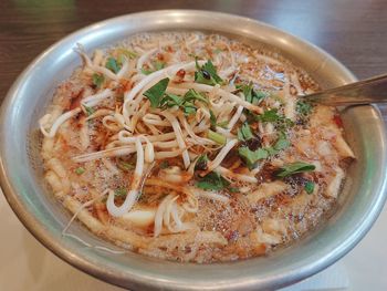 Close-up of soup in bowl