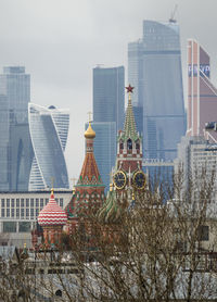 View of skyscrapers in city