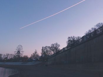 Vapor trail in sky