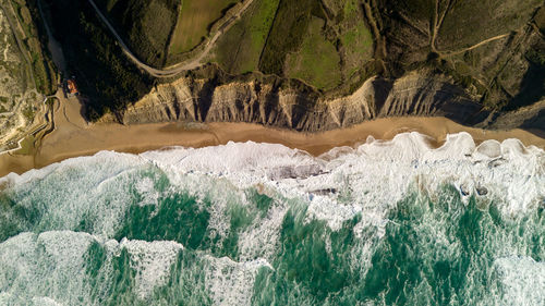 High angle view of beach