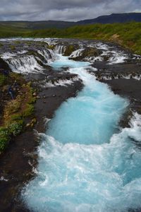 Scenic view of waterfall