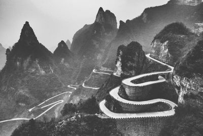 Train on mountain