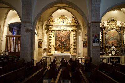 Interior of illuminated building