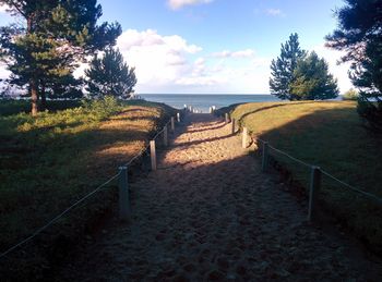 Walkway leading to sea