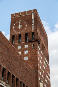 Low angle view of old building against sky