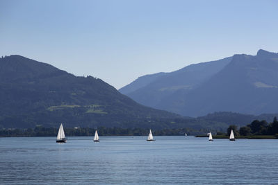 Sailing boats at lake chiemsee, bavaria, germany