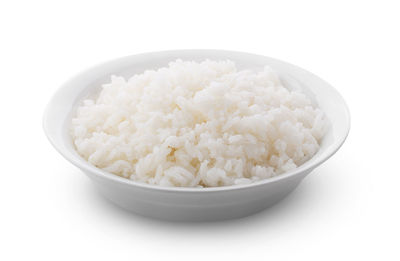 High angle view of rice in bowl