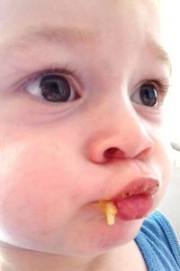 Close-up portrait of cute baby