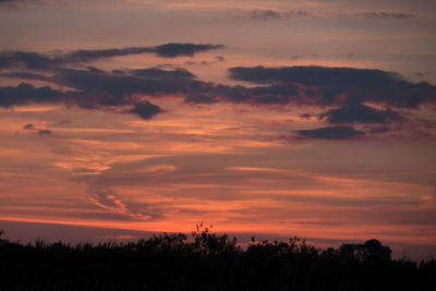 Scenic view of dramatic sky during sunset