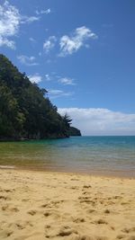 Scenic view of sea against blue sky