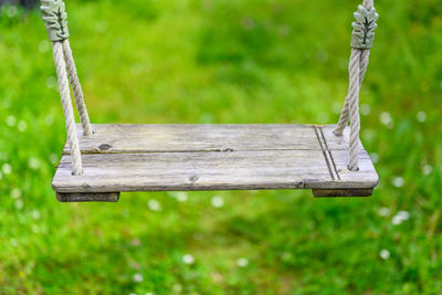 Empty bench in park