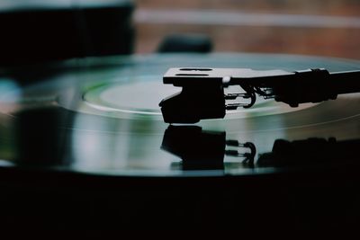 Close-up of turntable