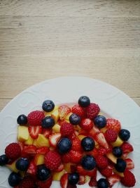 Close-up of strawberries on table