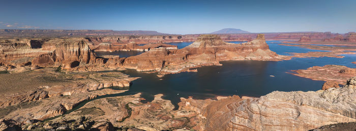 Panoramic view of landscape against clear sky